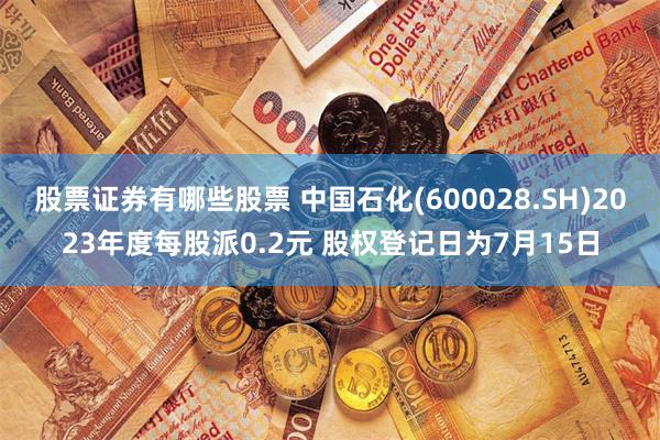 股票证券有哪些股票 中国石化(600028.SH)2023年度每股派0.2元 股权登记日为7月15日